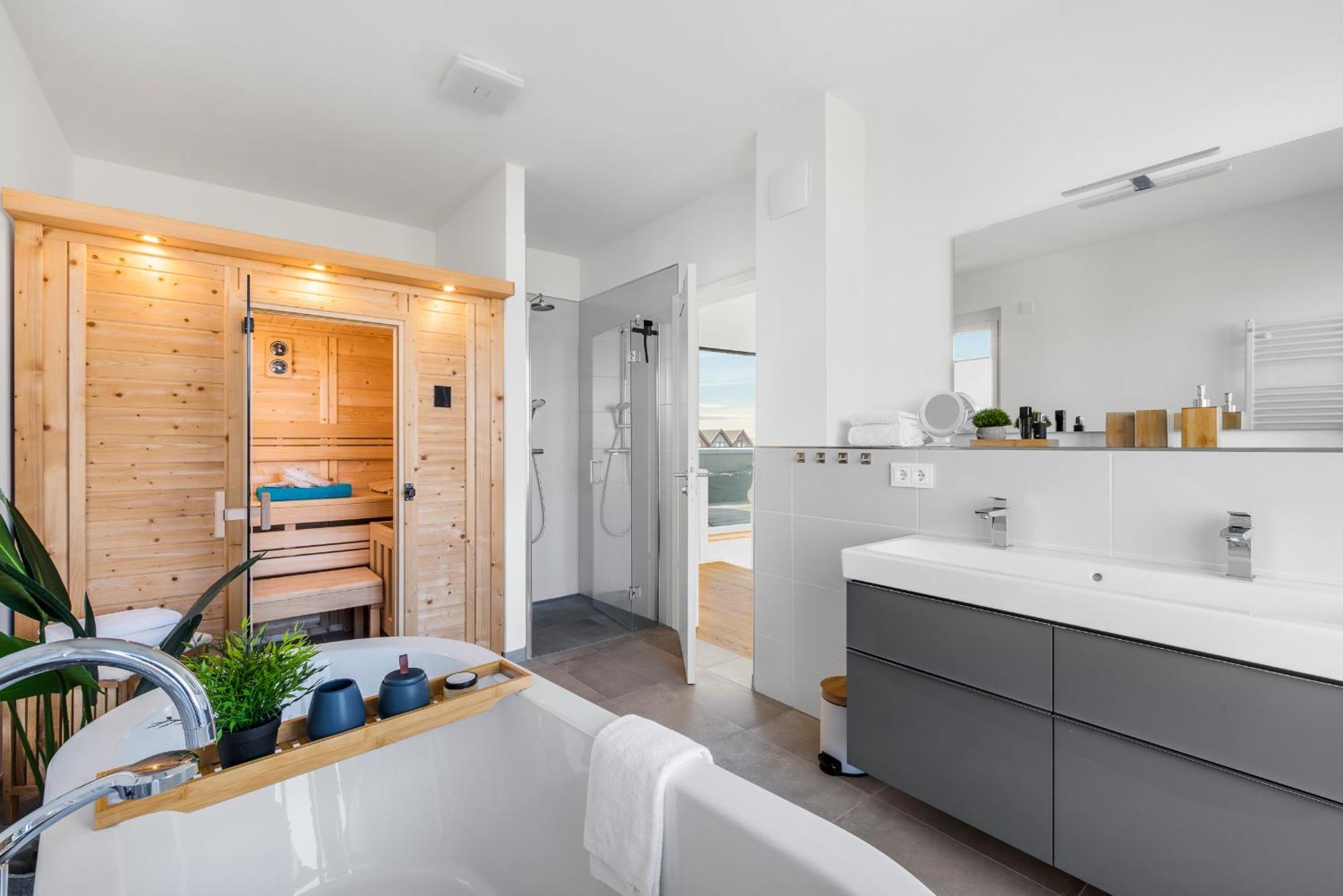 Villa King Erste Lage, Dachterrasse, Meerblick, Carport, Kamin, Sauna, Terrasse, Aussenrolllaeden Olpenitz Exteriör bild